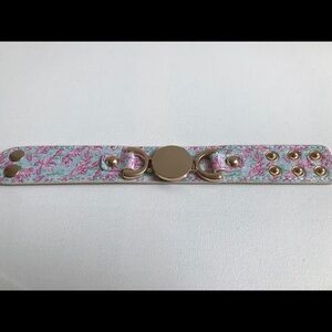 Pink Blue Lobster Snap Band Bracelet